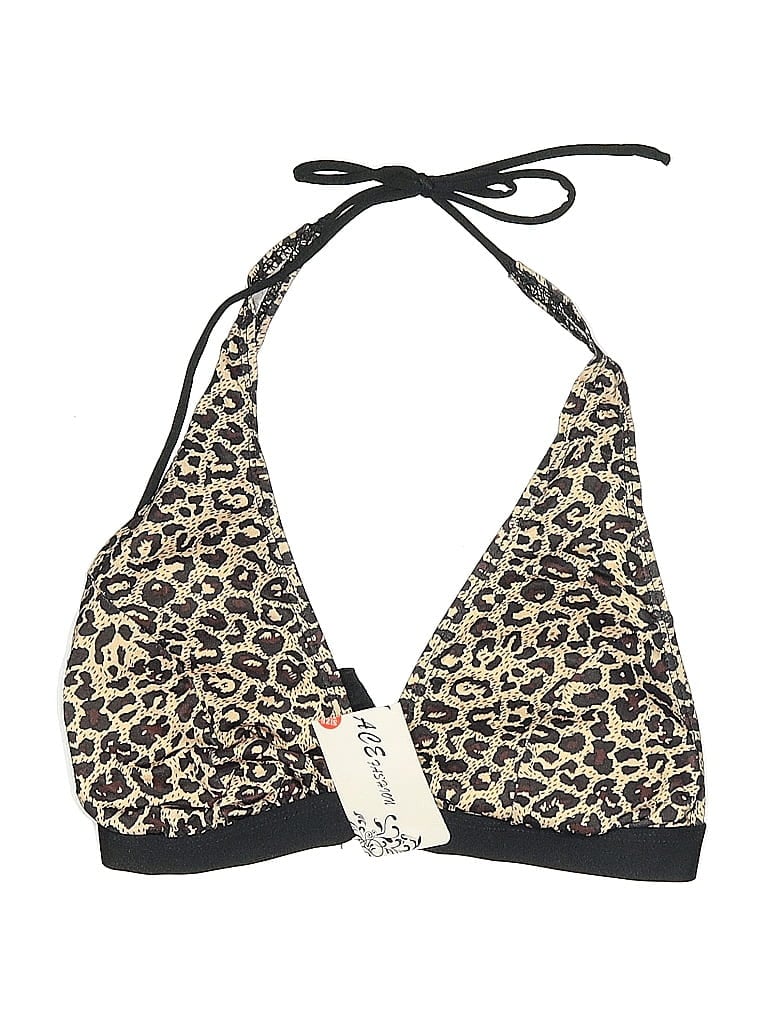 Assorted Brands Swimsuit Top Tan Animal Print Pattern Swimwear