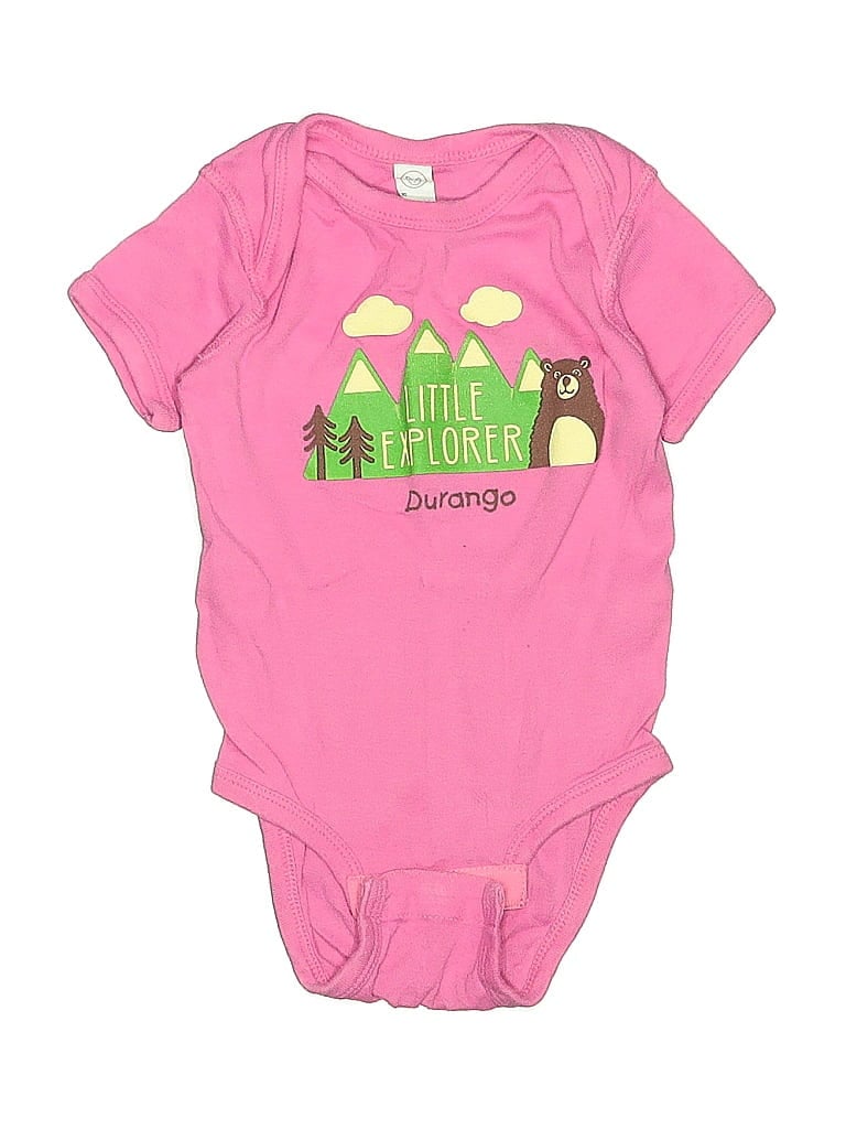 Click to view more detailed imagery on our partner's website Pre-owned Rabbit Skins Babies' Short Sleeve Onesie In Pink