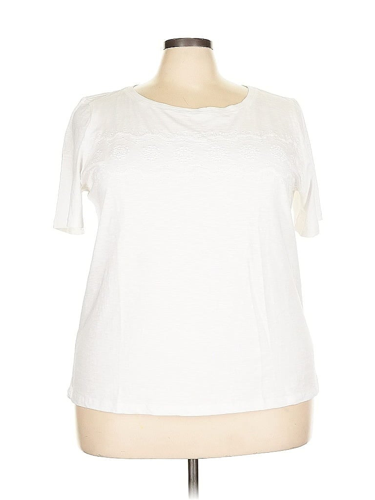 Pre-owned Talbots Outlet Short Sleeve T-shirt In White