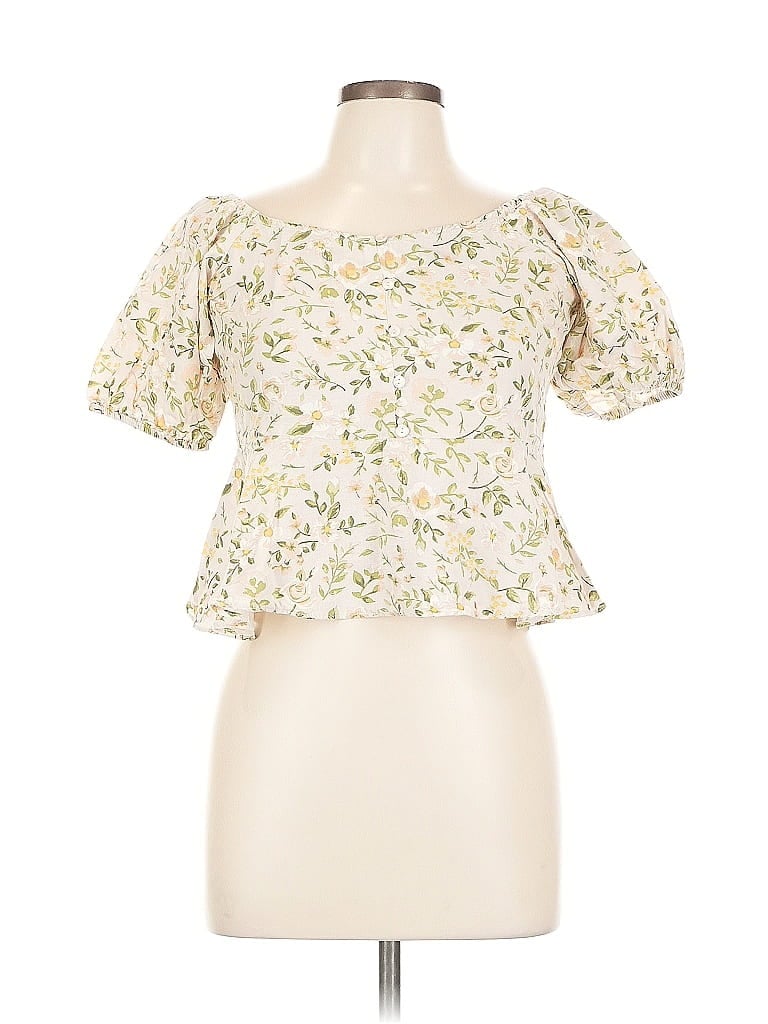 Pre-owned And Short Sleeve Blouse In White