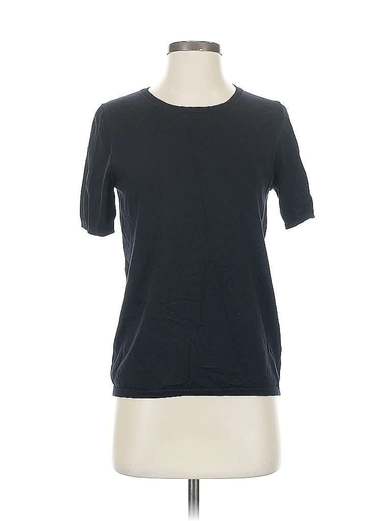Pre-owned J.ing Short Sleeve Top Black Crew Neck Tops