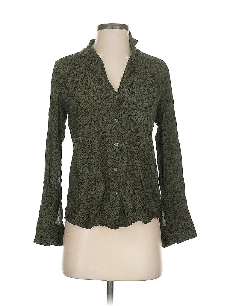 Pre-owned Rails Long Sleeve Blouse In Green