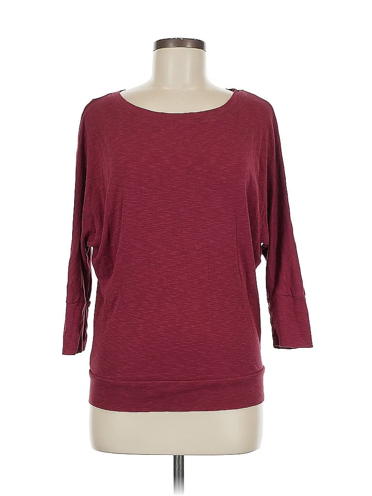 Pre-owned Cynthia Rowley Tjx 3/4 Sleeve T-shirt In Burgundy
