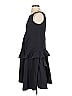 ADEAM 100% Polyester Solid Black Blue Ruffled Midnight Shift Size S - photo 5