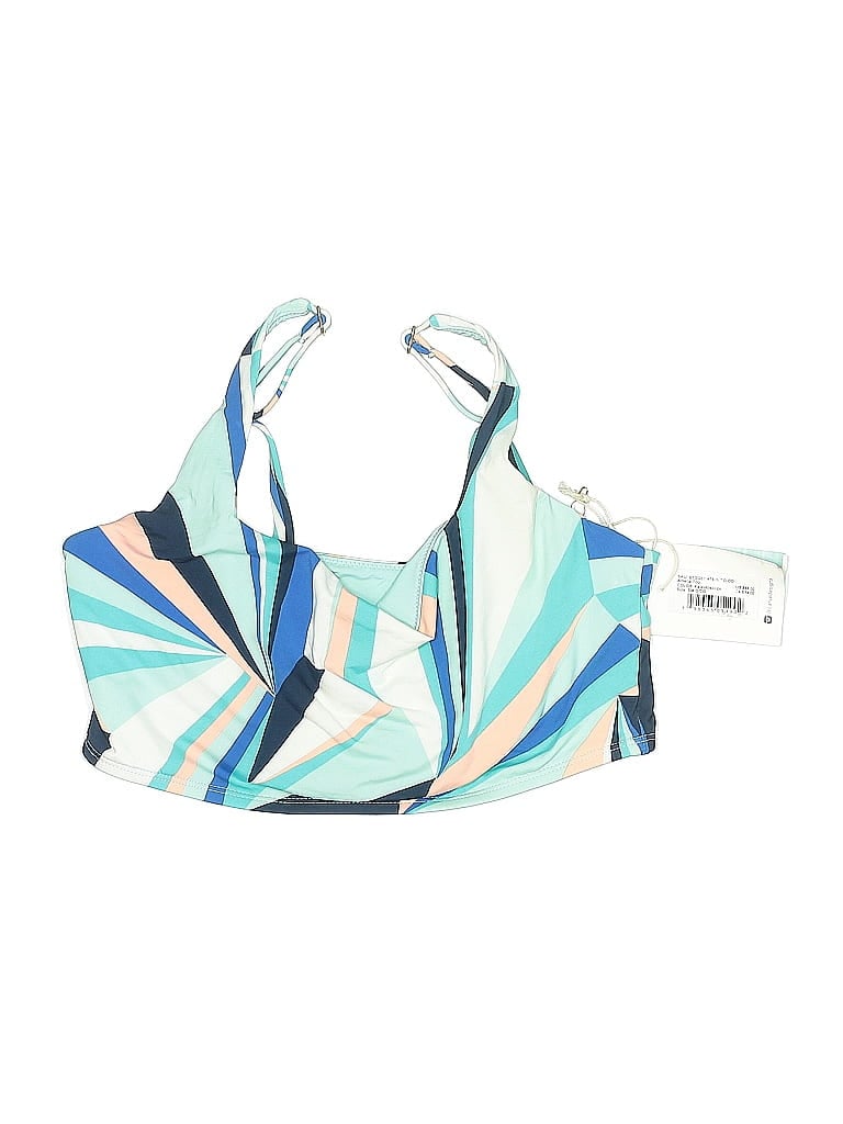 Pre-owned Carve Designs Swimsuit Top Blue Print Pattern Swimwear