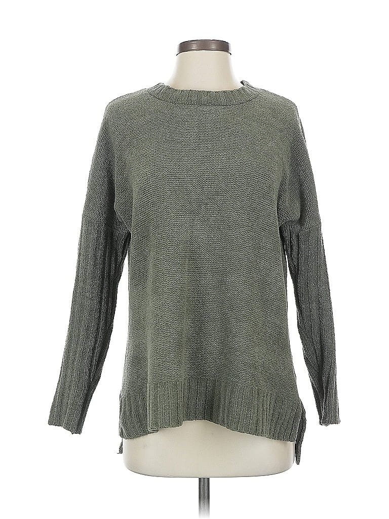 Pre-owned Cynthia Rowley Tjx Long Sleeve Top Green Crew Neck Tops