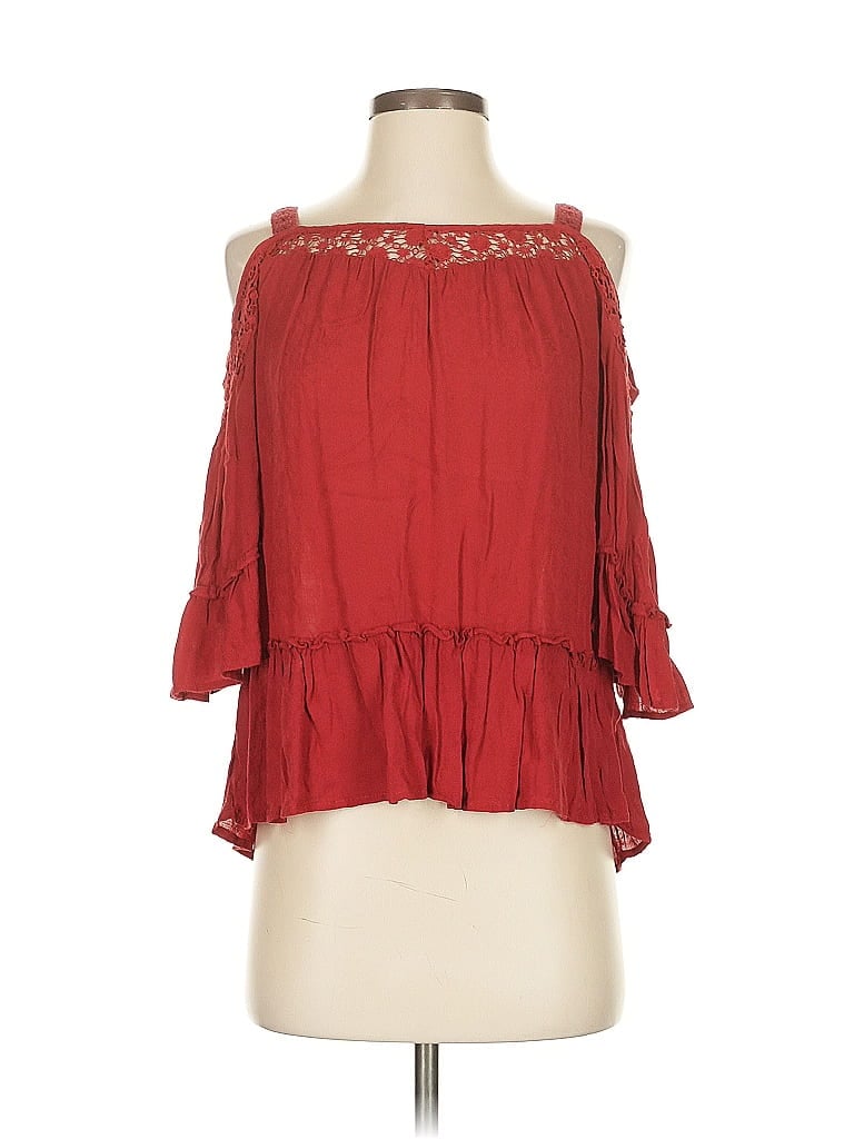 Pre-owned Knox Rose Tank Top Red Cold Shoulder Neckline Tops