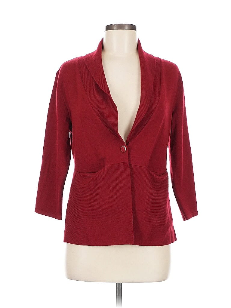 Pre-owned 7th Avenue Design Studio New York & Company Cardigan Sweater In Burgundy