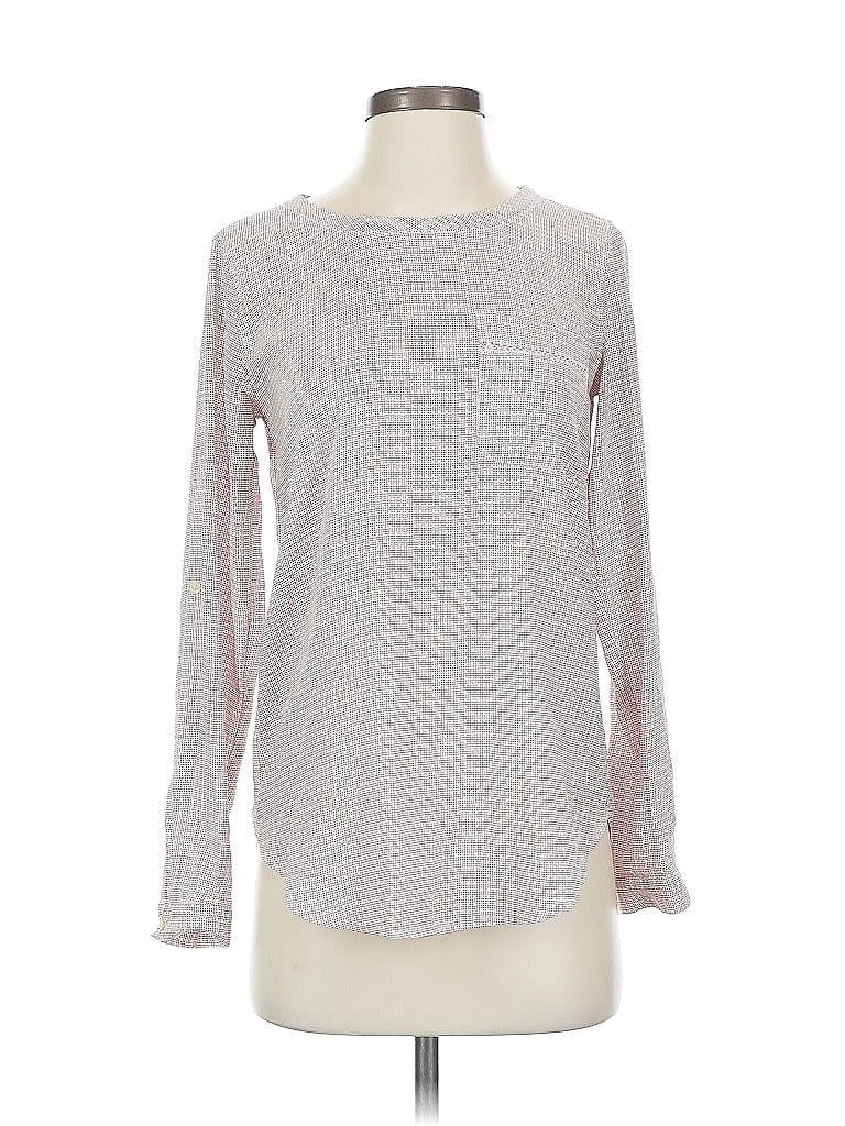 ANN TAYLOR Pre-owned Long Sleeve Top Silver Crew Neck Tops