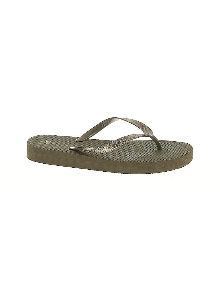 Pre-owned H&m Flip Flops In Green