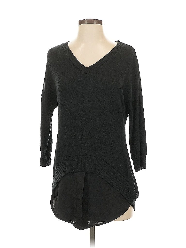 Pre-owned Amadi 3/4 Sleeve Top Black V Neck Tops