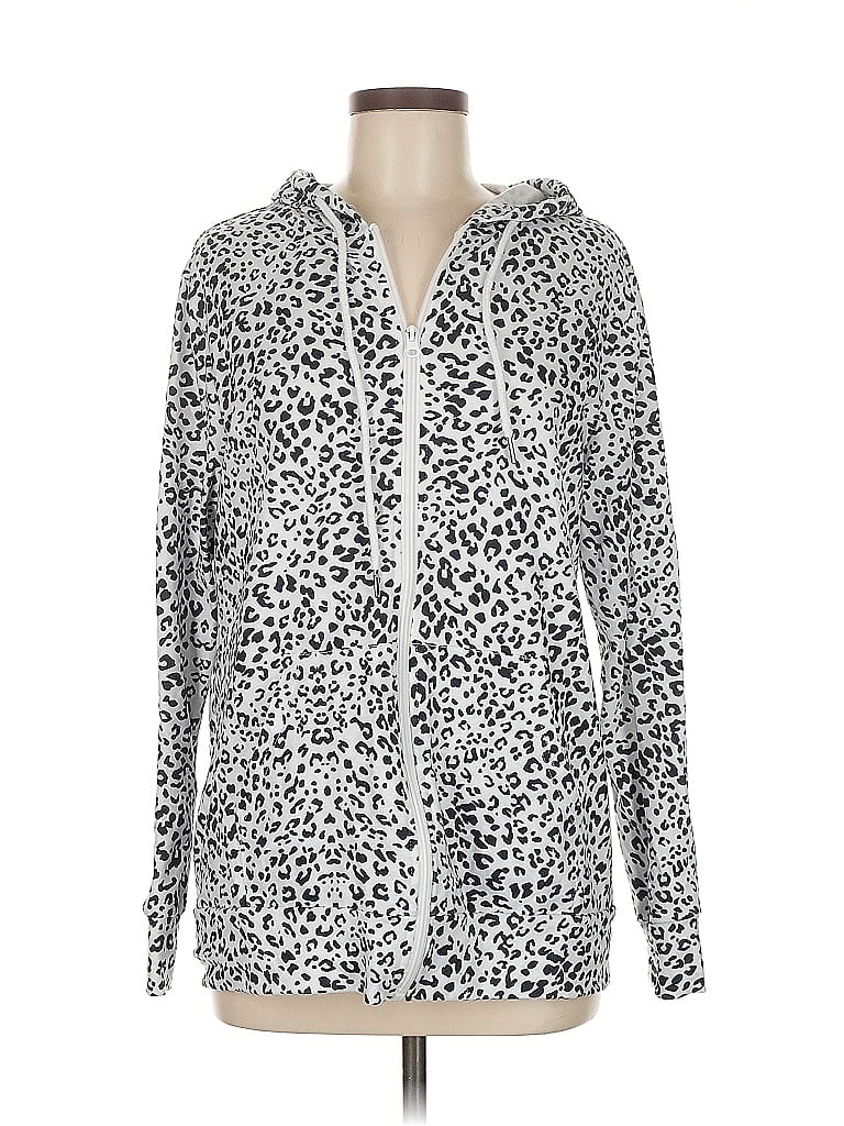 Pre-owned Unbranded Zip Up Hoodie In White