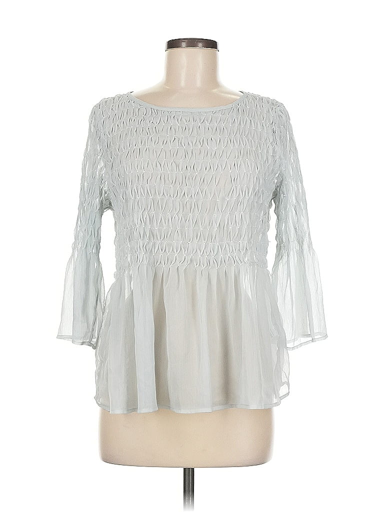 HINGE Pre-owned 3/4 Sleeve Blouse In Silver