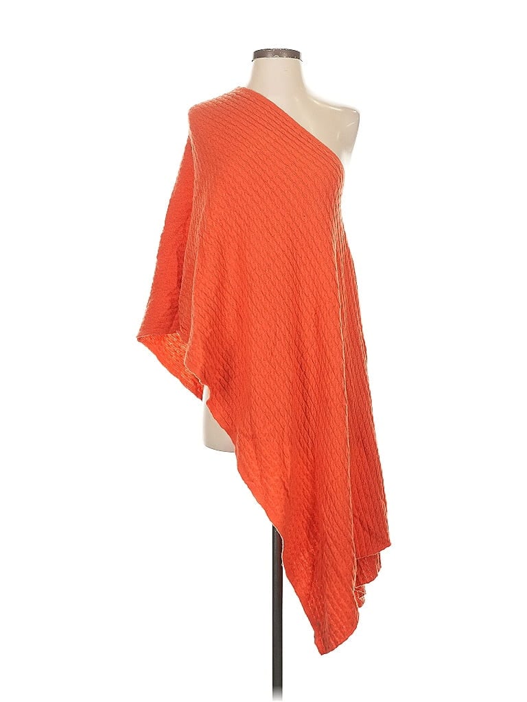 Pre-owned Jjill Poncho In Orange
