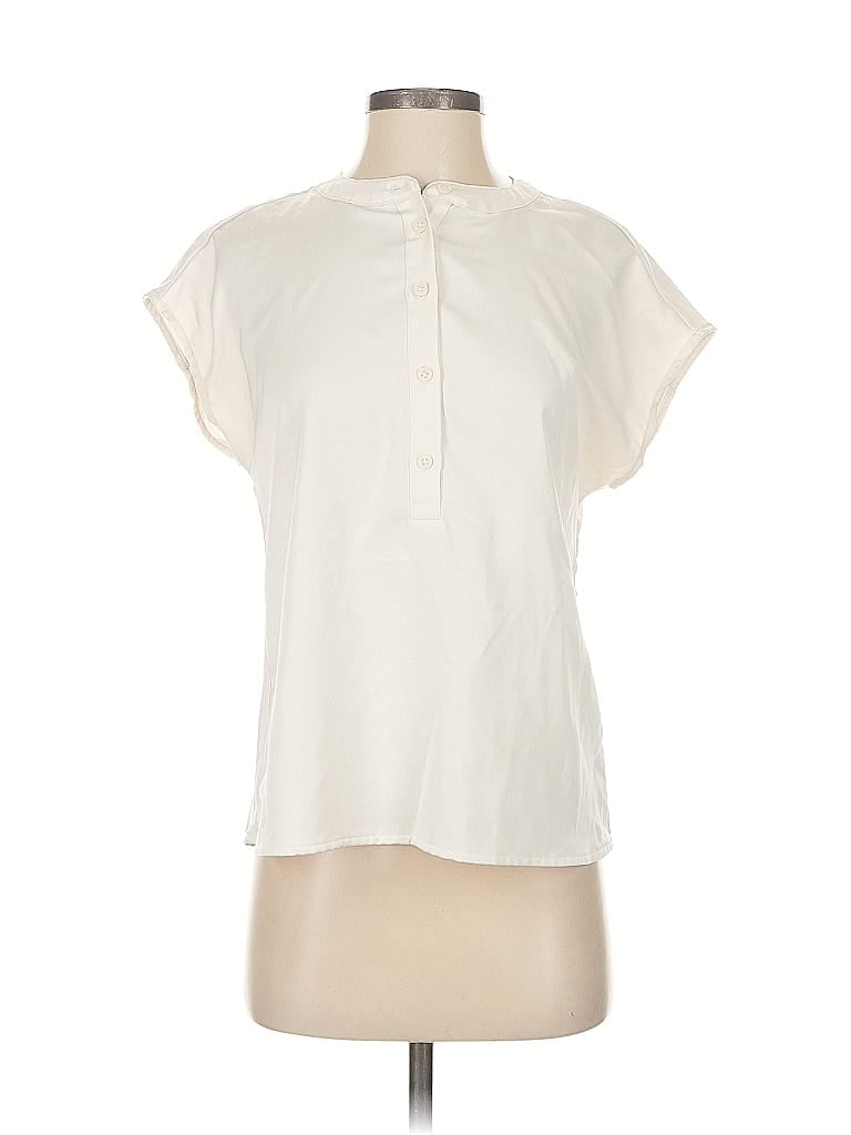 A NEW DAY Pre-owned Short Sleeve Blouse In White