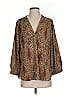 Vince Camuto 100% Polyester Animal Print Brown 3/4 Sleeve Blouse Size S - photo 1