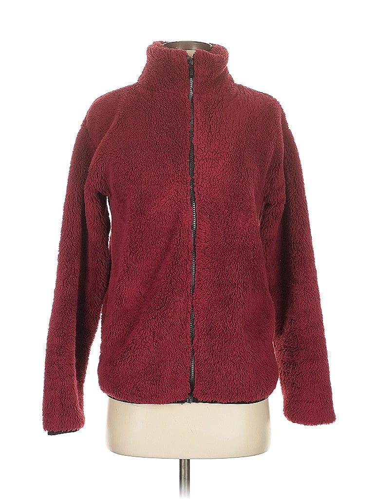 Pre-owned Victoria's Secret Pink Fleece Jacket In Burgundy