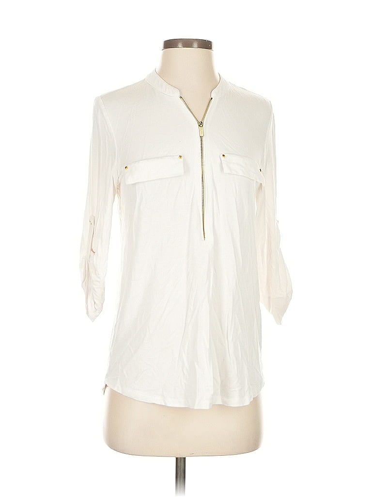 CALVIN KLEIN Pre-owned 3/4 Sleeve Button Down Shirt In White