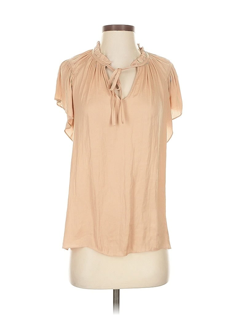 Pre-owned Maison D' Amelie Short Sleeve Blouse In Brown