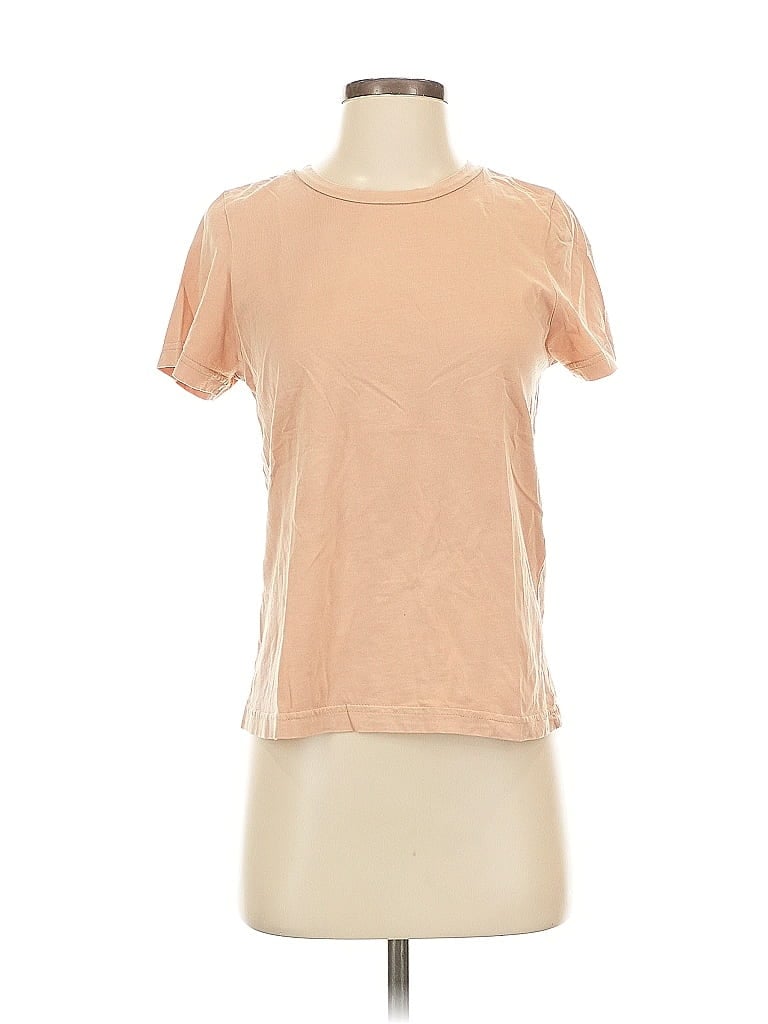 Pre-owned 7 For All Mankind Short Sleeve T-shirt In Brown