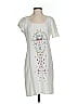 Reiss 100% Polyester Graphic White Casual Dress Size 4 - photo 1
