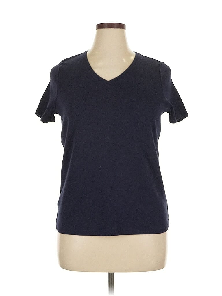 Pre-owned Talbots Outlet Short Sleeve T-shirt In Blue