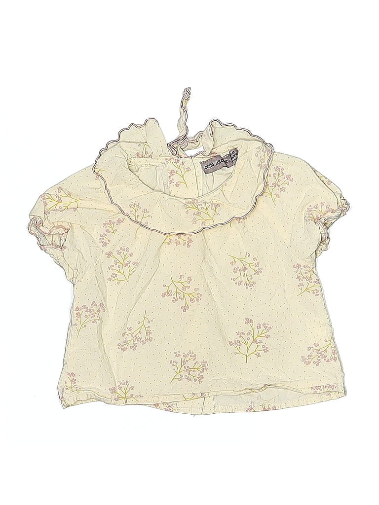 Pre-owned Assorted Brands Babies' Short Sleeve Blouse In White