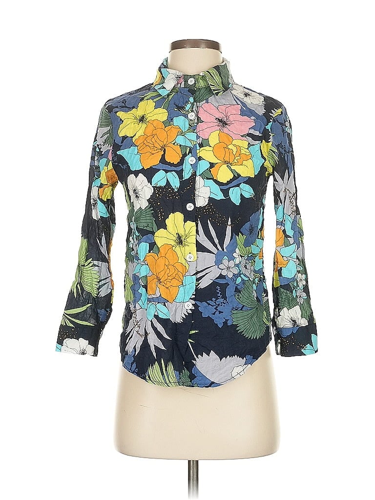 Pre-owned Assorted Brands 3/4 Sleeve Blouse In Blue