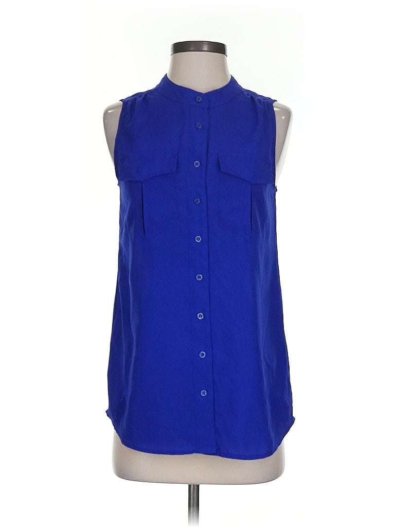 Pre-owned J.crew Factory Store Sleeveless Blouse In Blue
