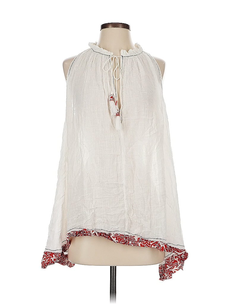 Pre-owned Free People Sleeveless Blouse In White