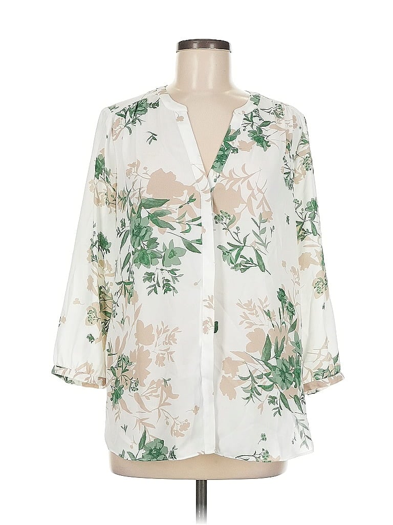 NYDJ Pre-owned 3/4 Sleeve Blouse In White