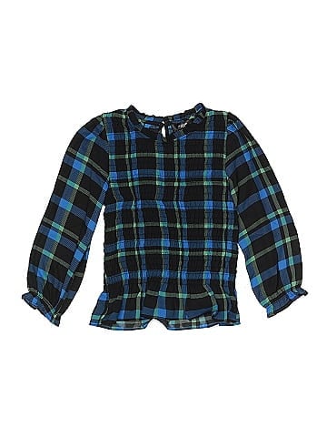 Aqua Long Sleeve Blouse (view 1)