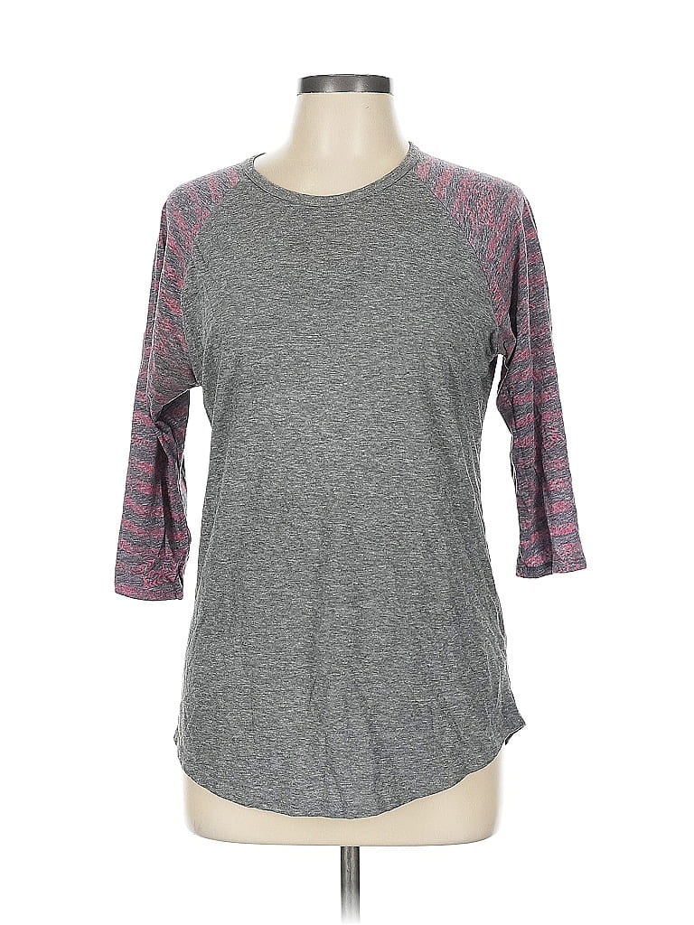 Pre-owned Lularoe 3/4 Sleeve T-shirt In Gray