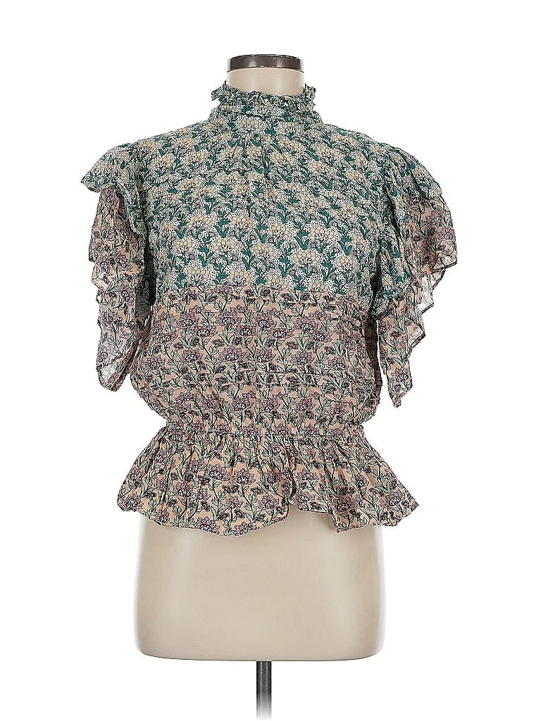 LET ME BE Pre-owned Short Sleeve Blouse In Green