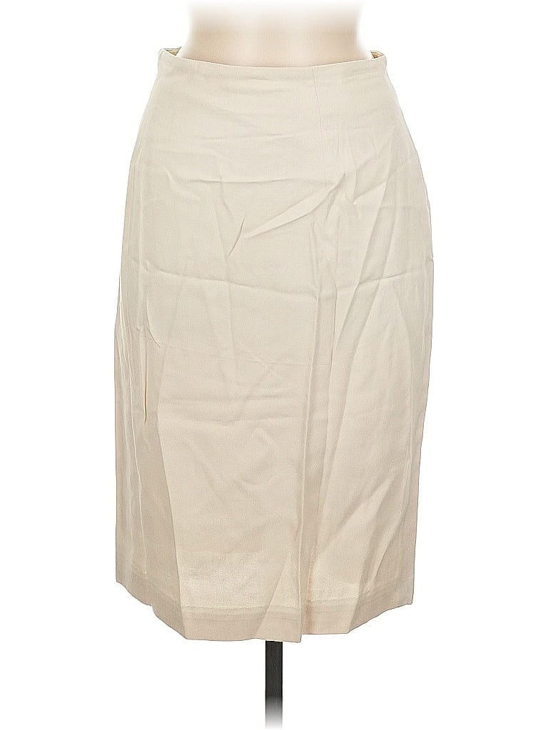 Pre-owned Evan Picone Formal Skirt In White