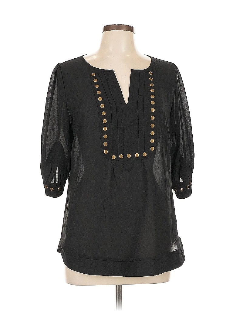 Pre-owned 41hawthorn 3/4 Sleeve Blouse In Black