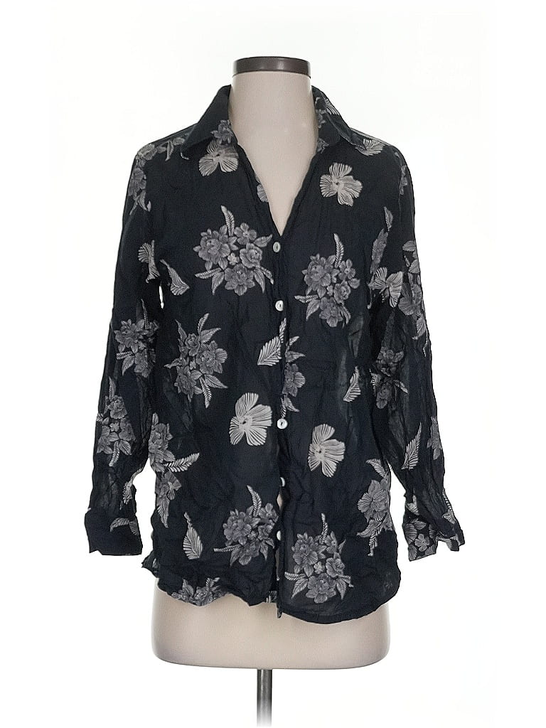 Pre-owned Assorted Brands 3/4 Sleeve Blouse In Black