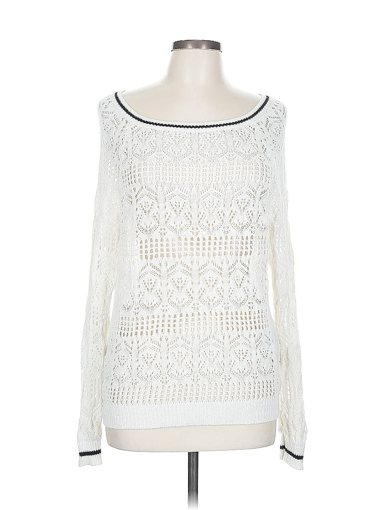 Pre-owned Suzy Shier Pullover Sweater In White