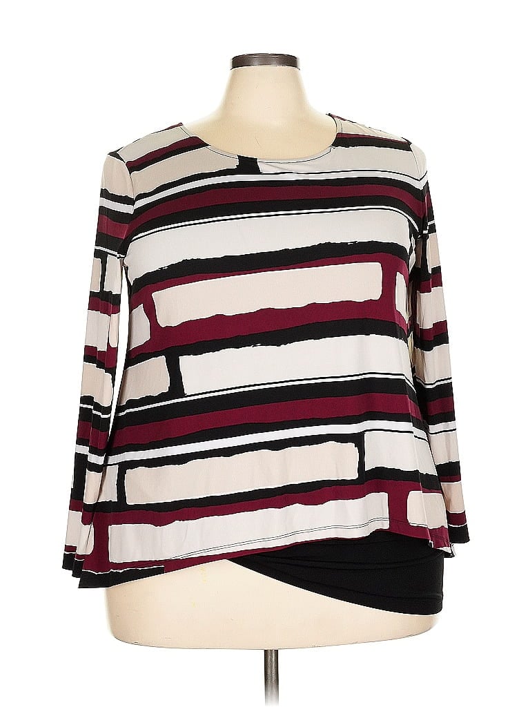 ALFANI Pre-owned Long Sleeve Blouse In Burgundy