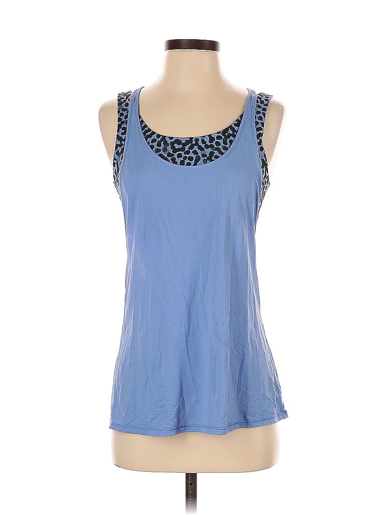 Pre-owned Lululemon Athletica Tank Top Blue Halter Neckline Tops
