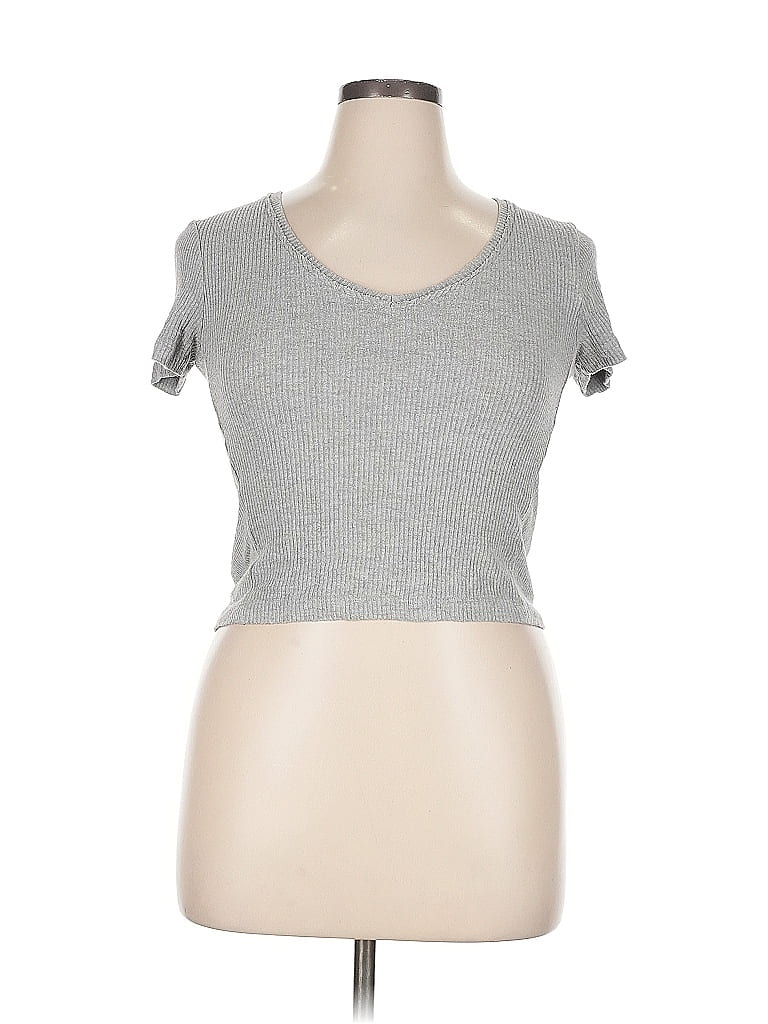 Pre-owned Project Social T Short Sleeve Top Gray Sweetheart Neckline Tops