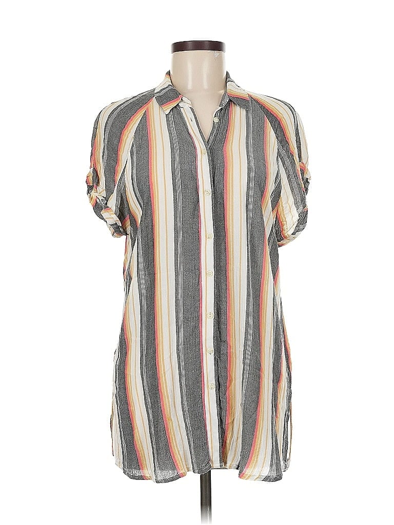 Pre-owned Bdg Short Sleeve Blouse In Gray