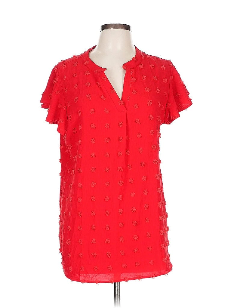 Pre-owned Merokeety Short Sleeve Blouse In Red