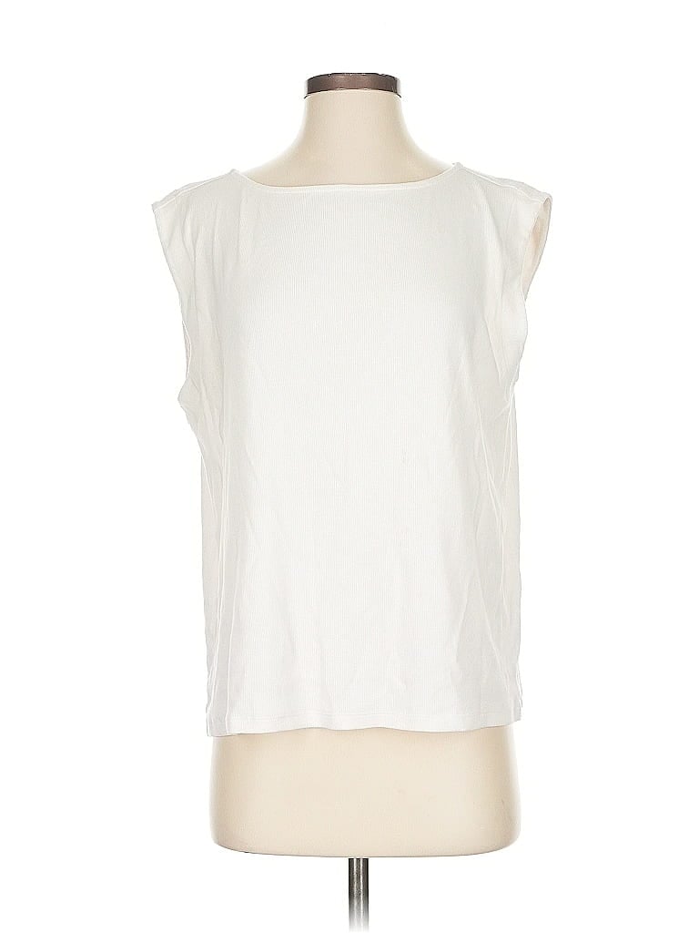 Pre-owned Banana Republic Factory Store Sleeveless T-shirt In White