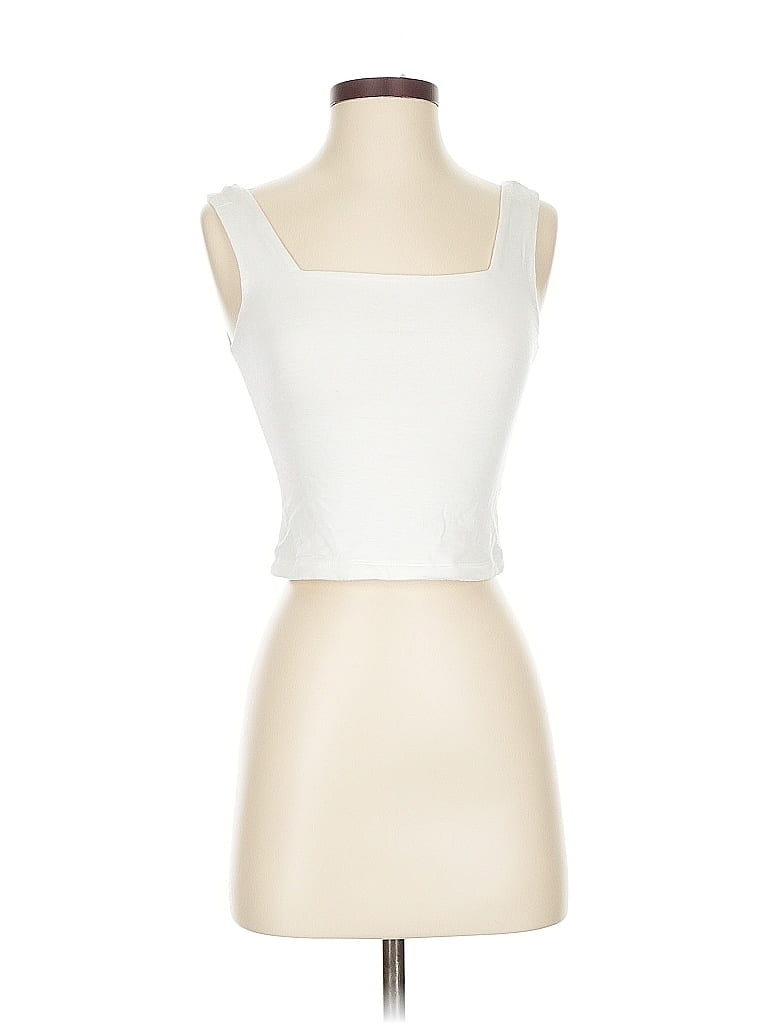 Pre-owned Originality Tank Top White Strapless Neckline Tops