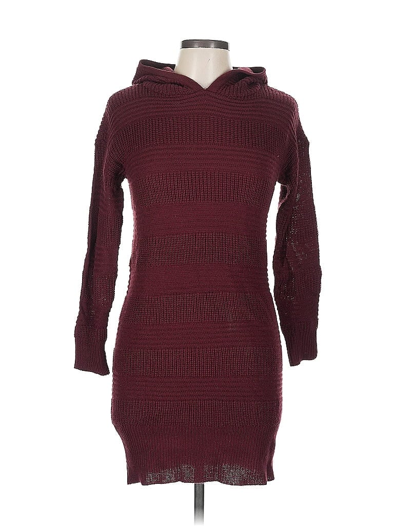 Pre-owned Full Circle Trends Pullover Sweater In Burgundy