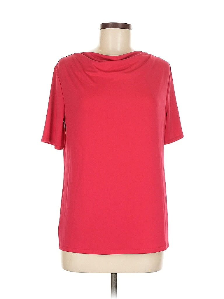 ANN TAYLOR Pre-owned Short Sleeve Top Red Cowl Neck Tops