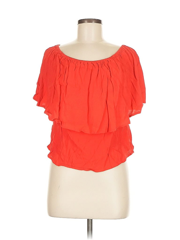 Pre-owned Holding Horses Short Sleeve Blouse In Orange