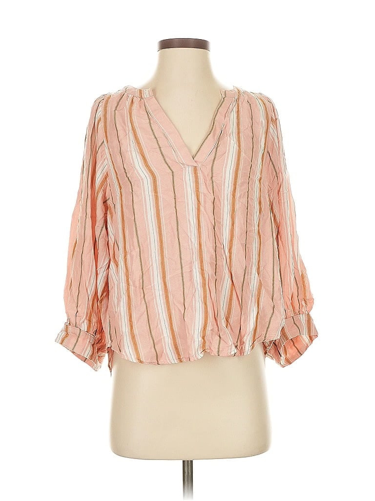 Pre-owned Maeve By Anthropologie 3/4 Sleeve Blouse In Orange