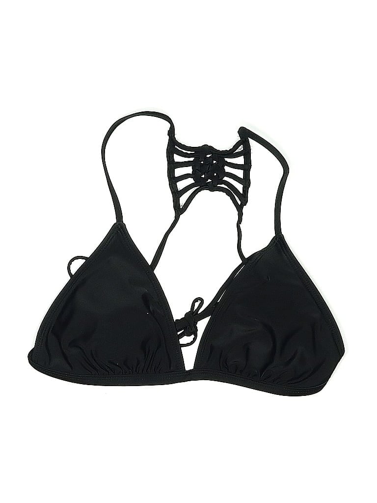 Pre-owned Xhilaration Swimsuit Top Black Solid Pattern Swimwear